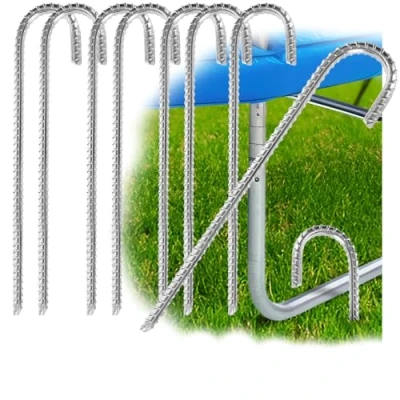 Afbeelding van COM FOUR® 8x XL grondankers van massief staal extreem stabiele voor tenten, paviljoens, springkastelen &amp; trampolines lange haringen alle grondsoorten