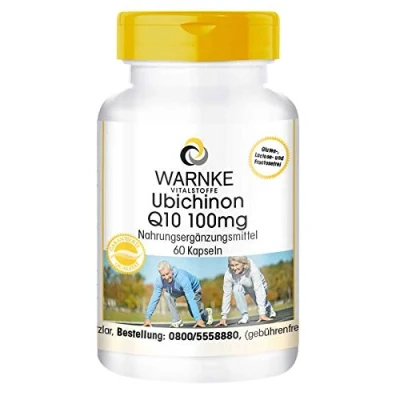 Afbeelding van Coenzym Q10 100mg CoQ10 capsules hoge dosering Ubiquinone 60 Warnke Vitalstoffe Duitse apothekerskwalitei