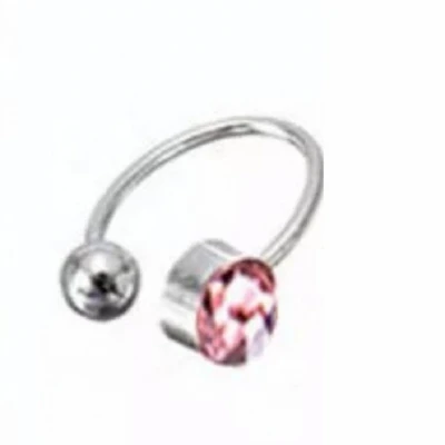 Afbeelding van Earcuff zilverkleurig met lichtroze steentje geen gaatje Charme Bijoux