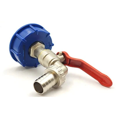 Afbeelding van Schlauchmeister24 Aftapkraan IBC 3/4&quot; voor Tank 600/1000L Grove schroefdraad S60x6 mat verchroomd professionele kwaliteit