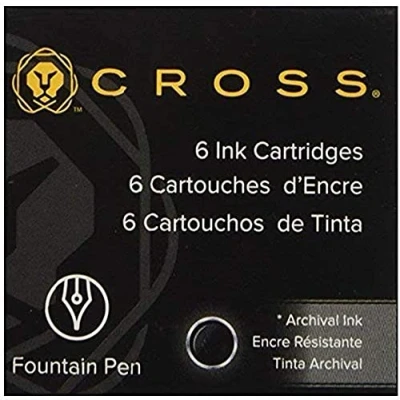 Afbeelding van Cross Originele 8921 vervangende vulpen, compatibel met verschillende crossvulpen, 6 stuks, zwart