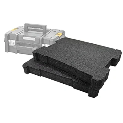 Afbeelding van Shadow Foam TSTAK/ProStack Inserts [50mm Black Twin Pack] Easy Peel voor DeWalt TSTAK &amp; Stanley ProStack Boxes