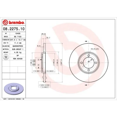 Afbeelding van Brembo Remschijf 08.2275.10