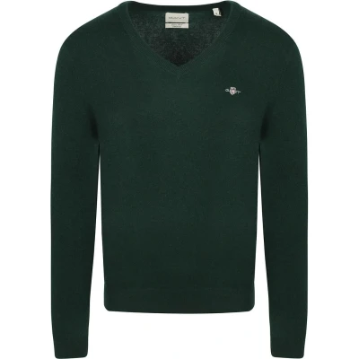 Afbeelding van GANT Extra fijne lamswol met V hals, Tartan Green, M