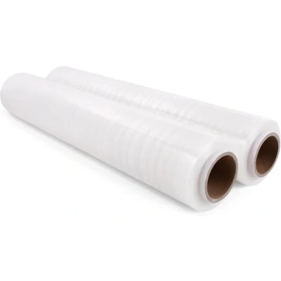 Afbeelding van Commerline Stretchfolie wikkelfolie transparant 700 g 40 cm 2 rollen verhuisfolie meubelfolie verpakkingsfolie