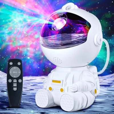 Afbeelding van TOCVEOE Astronaut Melkweg Sterrenhemel Projector Ster Lamp Licht met Afstandsbediening Instelbare Snelheid en Timing 17 Modi voor Slaapkamer Decoratie