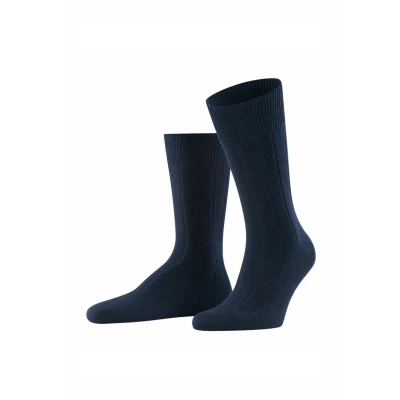 Afbeelding van Falke heren Lhasa Rib sokken in kasjmierblend de kleur Donkerblauw, maat: 39 42
