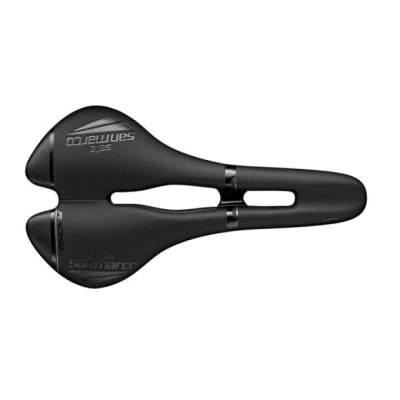 Afbeelding van Selle San Marco Aspide Open Fit Carbon FX Smal, Zadel voor Performance Bikes, met een gebogen vorm en smalle Seat, Rail Zwart