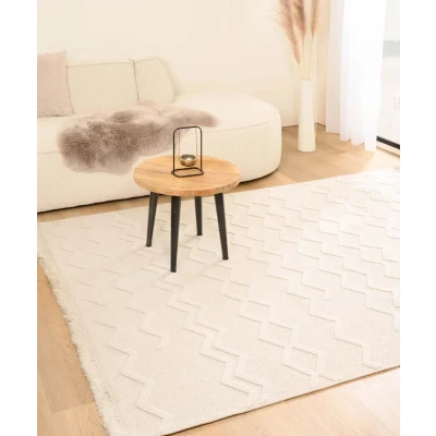 Afbeelding van Japandi Tapijt/Vloerkleed Knit Aura Wit 240x340 Cm