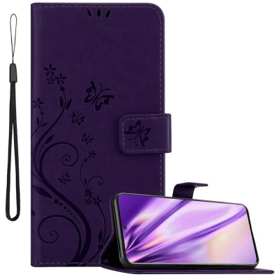 Afbeelding van Cadorabo Hoesje geschikt voor Samsung Galaxy S20 PLUS in Bloemen DONKER PAARS Beschermhoes Case Cover