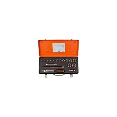 Afbeelding van Bahco Doppenset 1/2&quot; slanke ratel twaalfkant inch maten 17 delig koffer 7817DZS