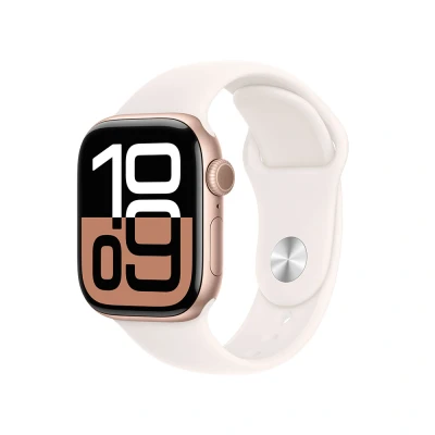 Afbeelding van Apple Watch S10 GPs 42mm Rubber Band S/m Smartwatch Rose Gold
