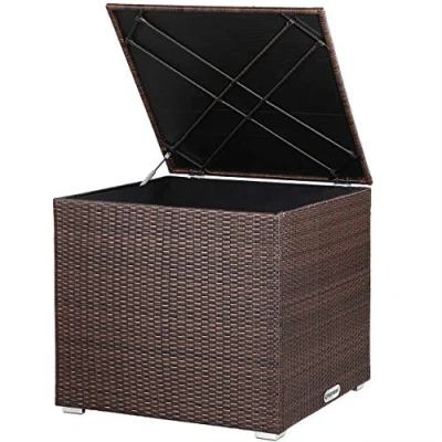 Afbeelding van Polyrattan Kussenbox Bruin 318L