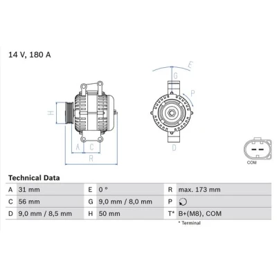 Afbeelding van Bosch Alternator/Dynamo 0 986 047 670