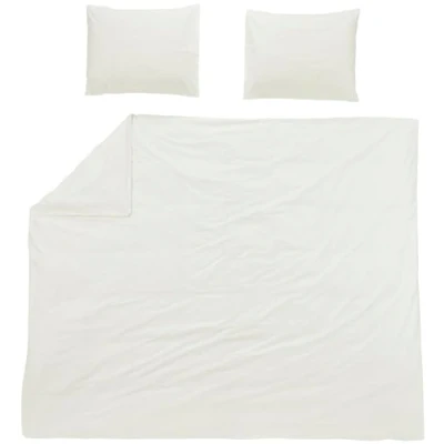 Afbeelding van Meyco Home Uni dekbedovertrek tweepersoons offwhite 200x200/220cm