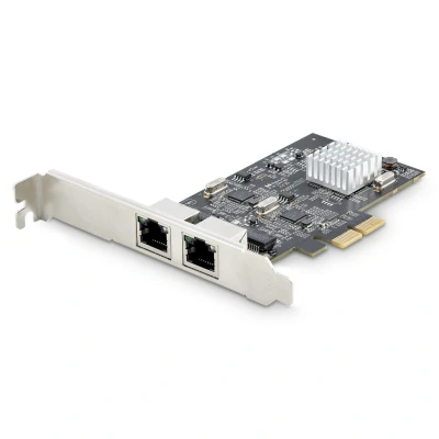 Afbeelding van StarTech.com 2 Port 2.5Gbps NBASE T PCIe Netwerkkaart, Intel I225 V, Dual Computer Ethernet Ada