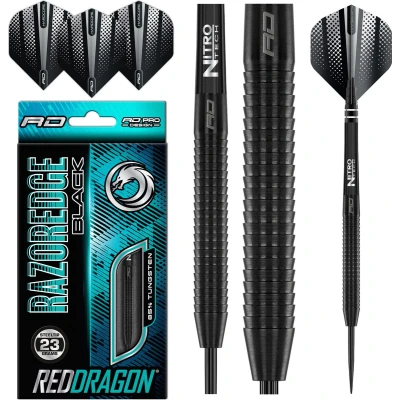 Afbeelding van RED DRAGON Razor Edge Black: Steeltip Tungsten Dartpijlen Professioneel 23 gram