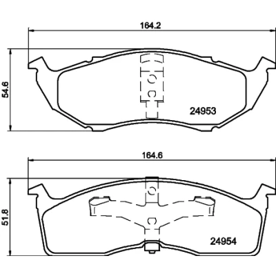 Afbeelding van HELLA 8DB 355 014 971 Remblokkenset Niet geschikt voor slijtage waarschuwingscontact CHRYSLER: VOYAGER 4