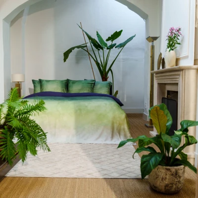 Afbeelding van Dekbedovertrek Kayori Tashiro Groen Tencel 200 x / 220 cm 2 Persoons