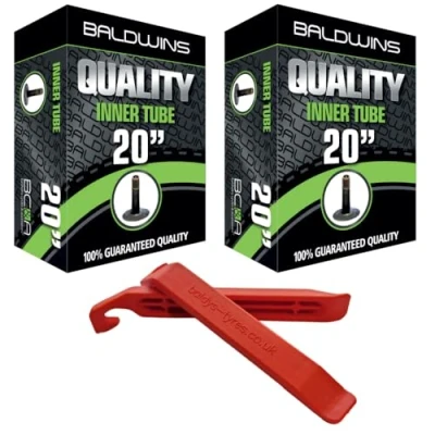 Afbeelding van PAAR 20 &quot;&quot;&quot;&quot;Baldwins FAT Bike E x 4.0 4.25 Binnenbanden 33mm Lange Schrader Kleppen &amp; BALDY&#039;S BANDENHENLEVERS (Pack van 2)