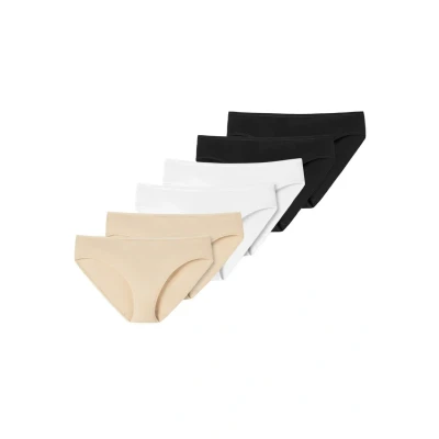 Afbeelding van Schiesser TAI SLIP 6 PACK Slip, Dames, Maat: 44, Schwarz weiß sand