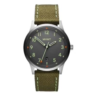 Afbeelding van MVMT 28000014 D Analoog kwartshorloge voor heren, met textielarmband, grijs, Armband