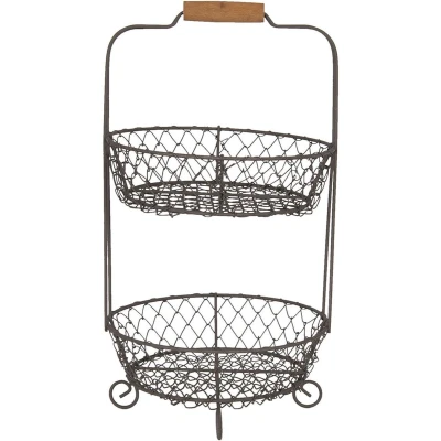 Afbeelding van Clayre &amp; Eef Zwarte Etagère Ø 24*36 cm 6Y3768