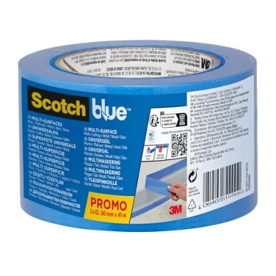 Afbeelding van Scotch Blue afplakband &quot;Multi Surface&quot;, 36 mm x 41 m, 2 rollen/verpakking, 70% PEFC, SGSCH PEFC COC 110078