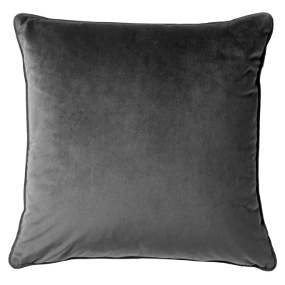 Afbeelding van Dutch Decor FINN Sierkussen 45x45 cm velvet effen kleur Charcoal Gray antraciet