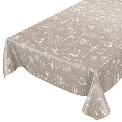 Afbeelding van ANRO Afwasbaar tafelkleed/tafelzeil; beige, bistro, retro, modern, 100 x 140 cm
