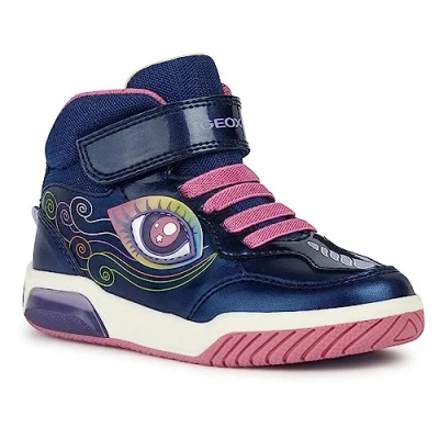 Afbeelding van Geox INEK GIRL Light UP Sneakers hoog navy/multicoloured voor kinderen, Maat: 25, Navy/multi coloured Imitatieleer/ textiel