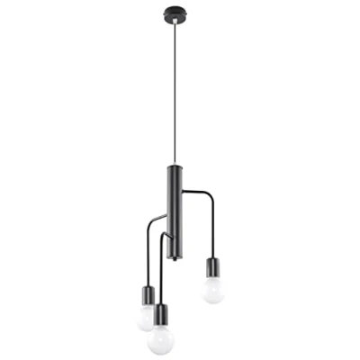 Afbeelding van Sollux Lighting Duomo 3 Light Cluster Drop Hanger Zwart, E27