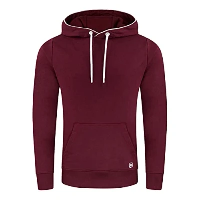 Afbeelding van riverso RIVEnno Capuchontrui voor heren, sweatshirt, pullover met capuchon, kangoeroezakken, regular fit, effen, katoen, beige, grijs, groen, blauw, rood, bruin, zwart, S, M, L, XL, 2XL, 3XL, 4XL,