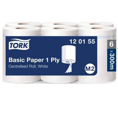 Afbeelding van Tork 120155 Poetsrol wiping basic centerfeed 1 laags M2