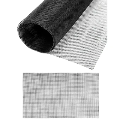 Afbeelding van QWORK® 2 stukken raamhor, glasvezel vliegengaas, 120 x 250 cm, houdt frisse lucht circuleert, zwart, 18 mesh