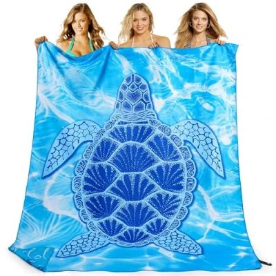 Afbeelding van Strandlaken xxl 200x145 cm, grote sneldrogende microvezelhanddoek, zandvrije badhanddoek, stranddeken, damesstrandlaken