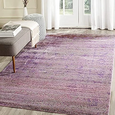 Afbeelding van SAFAVIEH Boho tapijt voor woonkamer, eetkamer, slaapkamer Valencia Collection, korte pool, lavendel en multi, 152 x 244 cm