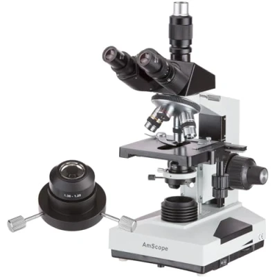 Afbeelding van AmScope T490B DKO 40X 2000X Trinocular Compound Darkfield Microscoop met Olie Condensator