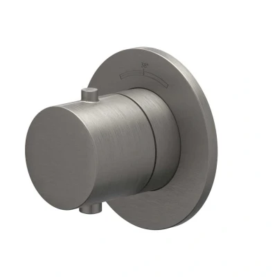 Afbeelding van IVY Bond afbouwdeel inbouwthermostaat symmetry Geborsteld Metal Black PVD Tijdloze uitstraling