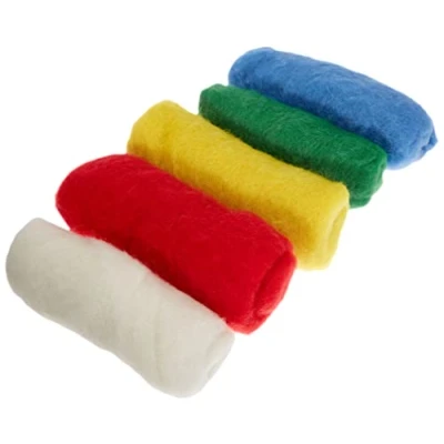 Afbeelding van RAYHER 5364300, pure scheerwol, vlies, 5 kleuren à 20 g, kleurrijk