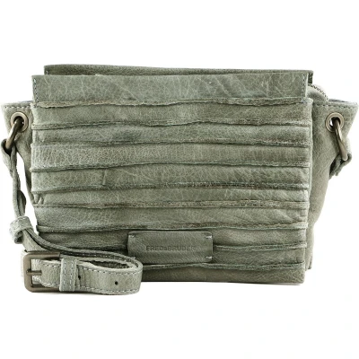 Afbeelding van FREDsBRUDER Leren Schoudertas Riffel Sky Crossbody Smoke Blue Blauwgrijs