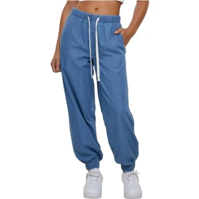 Afbeelding van Urban Classics Jeans Tapered Fit, Dames, Maat: 3XL, Skyblue washed