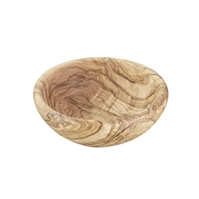 Afbeelding van APS Schaal olijf Ø 12,5 cm, H: 4,5 cm olijfhout 0,25 liter (elk deel is uniek. Kleur en nerf kan afwijken.)