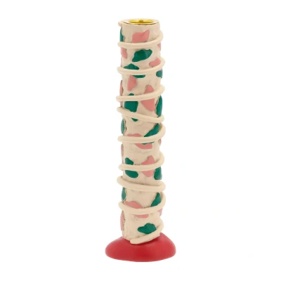 Afbeelding van Kaarshouder Villa Collection Dots Styles Rose Green 21 cm