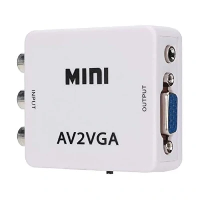 Afbeelding van Diyeeni Mini VGA naar Video Converter, AV Composiet Adapter, Audio Converter voor TV Decoder (wit)