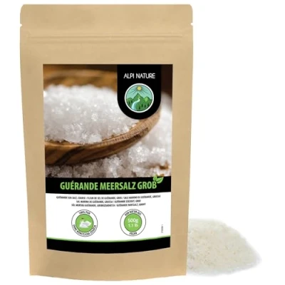 Afbeelding van Fleur de Sel Guérande (500 g), zeezout uit Bretagne, kwaliteitssout, gourmetzout Frankrijk, 100% natuurlijk en zonder toevoegingen