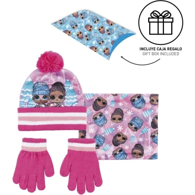 Afbeelding van L.o.l. Surprise! Winterset Meisjes Acryl Roze 3 delig One size