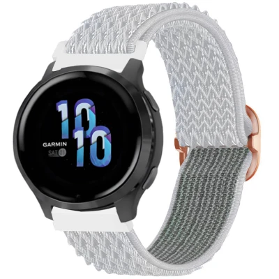 Afbeelding van Elastisch nylon bandje Universeel 22 mm aansluiting Wit iMoshion Textiel