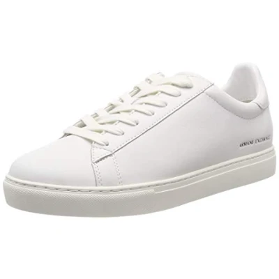 Afbeelding van Armani Exchange heren Sneaker van leer in de kleur Wit, maat: UK 9 = EU 43