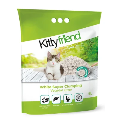 Afbeelding van Kitty Friend Kattenbakvulling Vegetal White Super Clumping Litter 5 liter